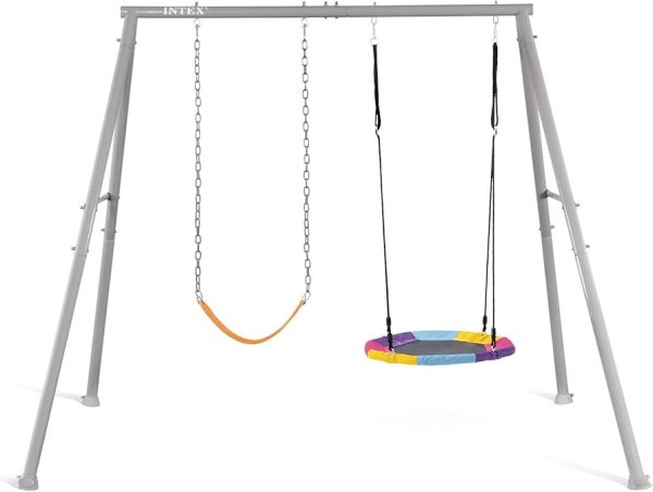 נדנדת חצר אפורה – מושב צלחת ומושב גמיש INTEX 44126