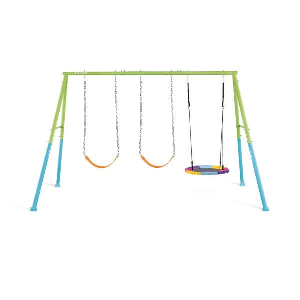 נדנדת חצר צבעונית- מושב צלחת + 2 מושבים INTEX 44133
